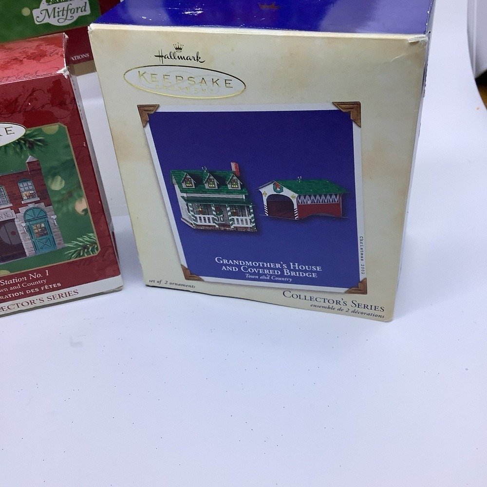 Hallmark Keepsake Ornaments Lot Town Country Mitford Snowmen Village 4 Boxes - Picture 6 of 7